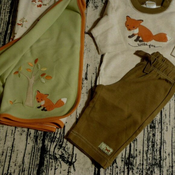Gymboree My Little Tree House Blanket 0-3 Month Shirt Pants Outfit NWT - Picture 3 of 5